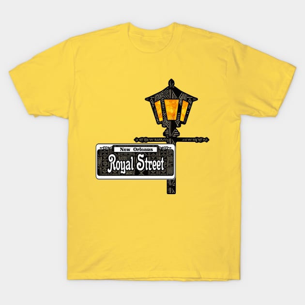 Royal Street Lamp Post T-Shirt by artbyomega